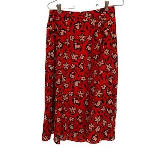 WHO WHAT WEAR RED FLORAL skirt size 4